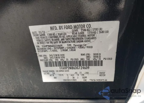 2013 Ford Police Interceptor z USA, uszkodzony, nr VIN 1FAHP2M86DG124609